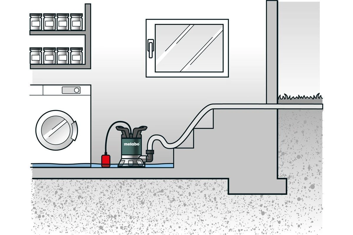 Metabo TPF6600SN Vlakzuigende Schoonwater Dompelpomp 450W 3 Metabo TPF6600SN Vlakzuigende Schoonwater Dompelpomp 450W - Afbeelding 3