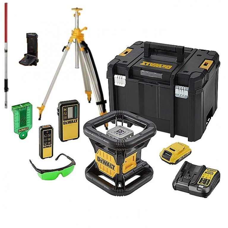 DeWALT DCE079D1G-SET Volautomatisch Roterende Laser Set Groen Statief + Meetlat 1 DeWALT DCE079D1G-SET Volautomatisch Roterende Laser Set Groen Statief + Meetlat