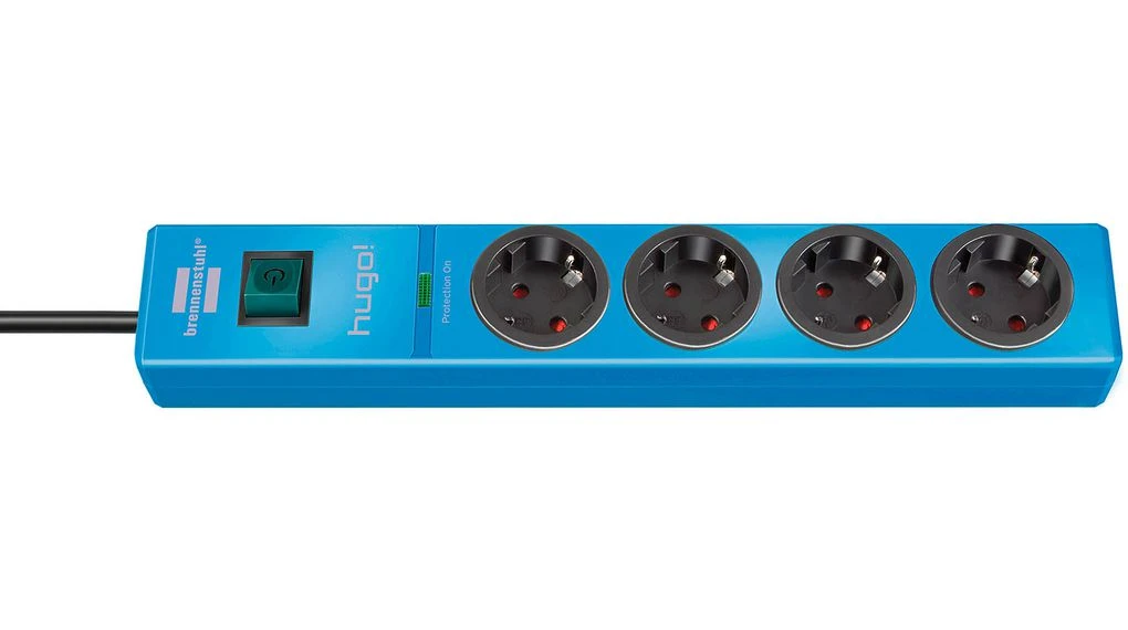 Brennenstuhl Hugo 19.500A Stekkerdoos Met Overspanningsbeveiliging 4-voudig 2m H05VV-F 3G1,5 1150610384 1 Brennenstuhl Hugo 19.500A Stekkerdoos Met Overspanningsbeveiliging 4-voudig 2m H05VV-F 3G1,5 1150610384