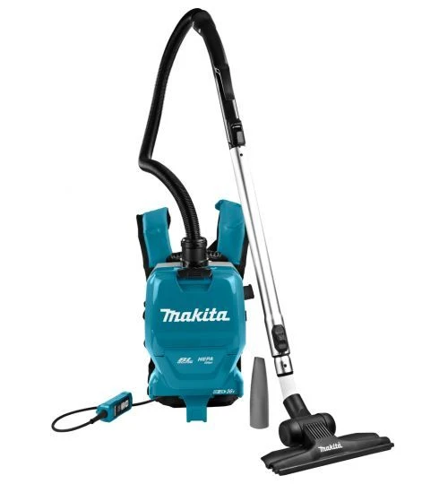 Makita DVC261ZX22 2x18V Rugstofzuiger Body Met Stofafzuigset In Doos 1 Makita DVC261ZX22 2x18V Rugstofzuiger Body Met Stofafzuigset In Doos