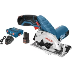 Bosch Blauw GKS12V-26 Accu Cirkelzaagmachine 06016A1005 Geleverd Met 2x 3,0 Ah, Lader AL 1130 CV In L-Boxx