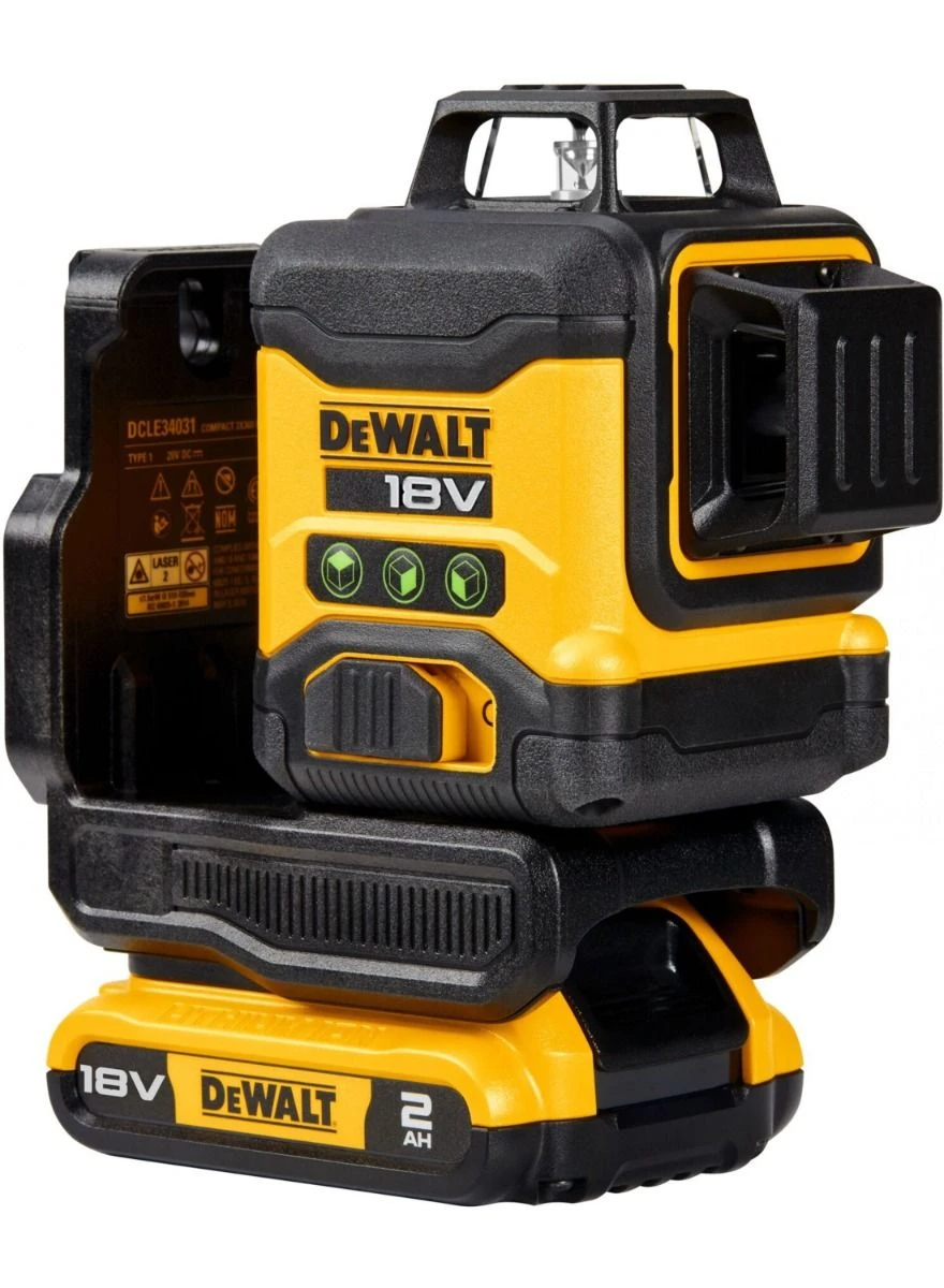 DeWalt DCLE34031D1-QW 18V 3x360° Compact Kruislijnlaser 2,0Ah Accu 1 DeWalt DCLE34031D1-QW 18V 3x360° Compact Kruislijnlaser 2,0Ah Accu