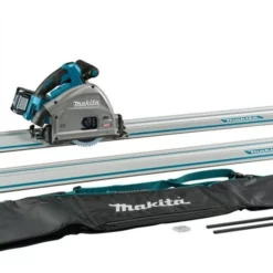 Makita SP001GM103 40V Max Invalcirkelzaag 165mm Met 4,0Ah Accu En Snellader In Mbox Met AWS Zender En Geleiderail