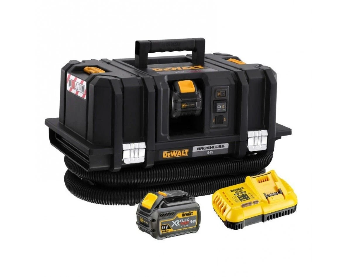 DeWALT DCV586MT2-QW 54V XR Flexvolt Accu Nat En Droog Stofzuiger Inclusief Twee 6.0 Ah Accu's En Een Snellader 1 DeWALT DCV586MT2-QW 54V XR Flexvolt Accu Nat En Droog Stofzuiger Inclusief Twee 6.0 Ah Accu's En Een Snellader
