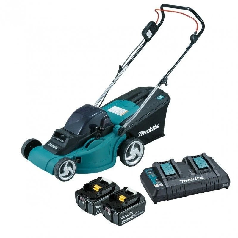 Makita DLM380PT2 2x18V 38cm Grasmaaier Met 2 Accu's 5,0Ah En Duolader 1 Makita DLM380PT2 2x18V 38cm Grasmaaier Met 2 Accu's 5,0Ah En Duolader
