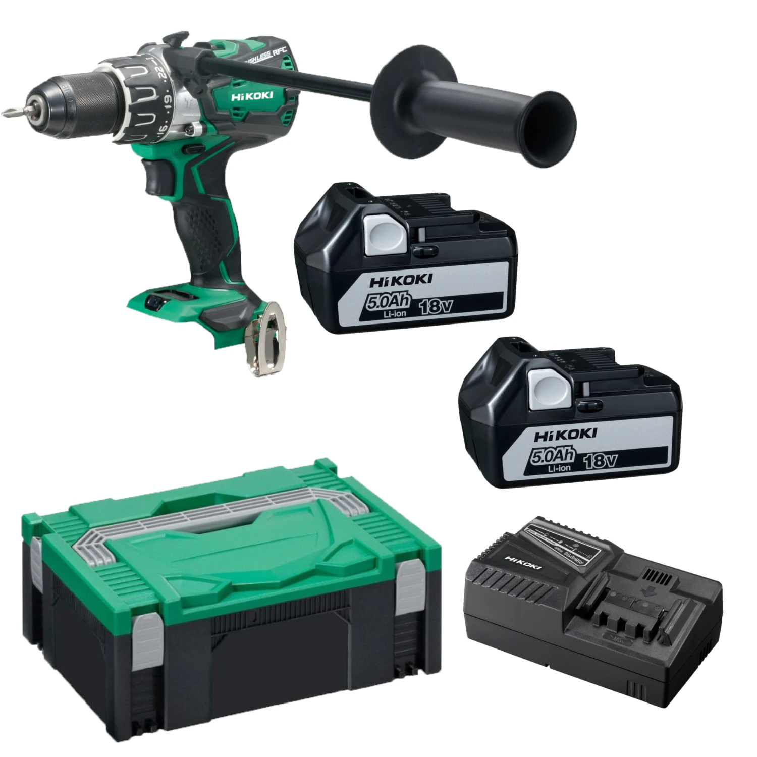 HiKOKI DV18DBL2WPZ 18V Klopboormachine 2x 5.0Ah Accu's En Lader In HSC II Brushless 1 HiKOKI DV18DBL2WPZ 18V Klopboormachine 2x 5.0Ah Accu's En Lader In HSC II Brushless