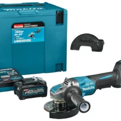 Makita GA047GM201 XGT 40V Max Haakse Slijper 125mm X-Lock Met 2x4,0Ah Accu En Snellader In Mbox Met Veiligheidsschakelaar
