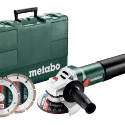 Metabo WQ1100-125 Set 1100W Kleine Haakse Slijper Met 2 Diamantzaagbladen In Koffer - 610035510