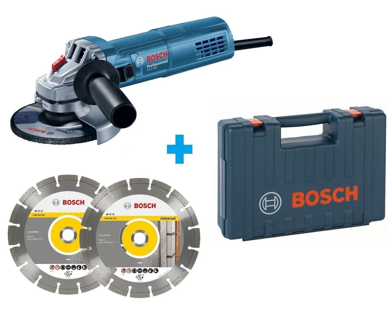 Bosch Blauw GWS 880 125mm Haakse Slijpmachine 880 W (2x Diamantschijven) 060139600B 1 Bosch Blauw GWS 880 125mm Haakse Slijpmachine 880 W (2x Diamantschijven) 060139600B